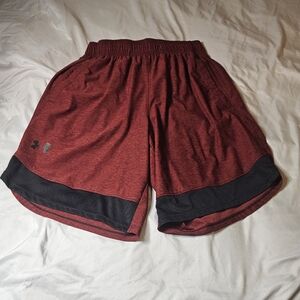 Under Armour Men's Maroon and Black Athletic Shorts